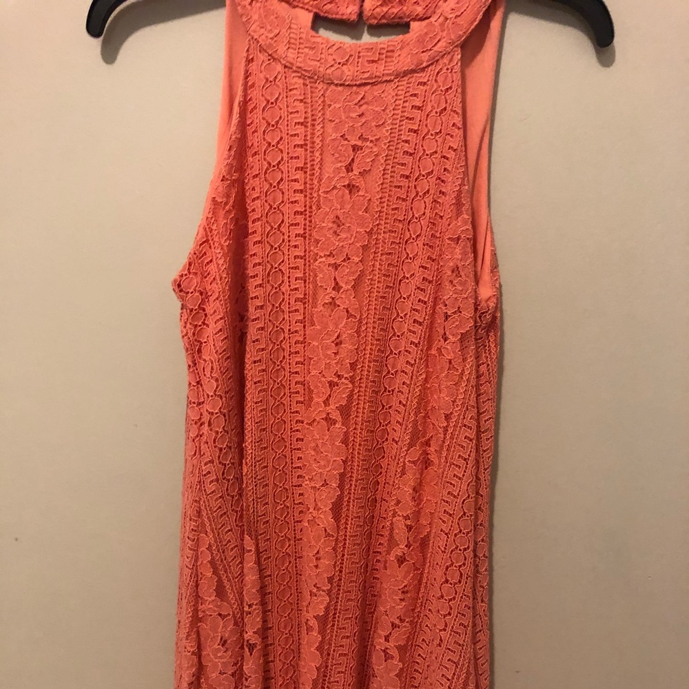 Francescas Coral Halter Neck Dress